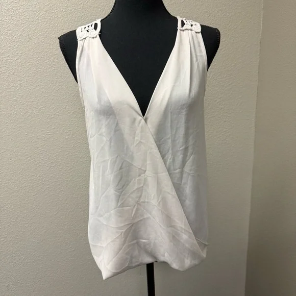 Ktoo Cream Lace Overlay Tank Boho Crochet Sleeveless Blouse Romantic Top - Picture 2 of 7